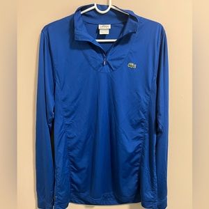 LACOSTE Sport Men’s Size 6 Blue Quarter Zip Pullover Mock Neck Top